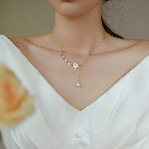 White Pearl Flower Bracelet