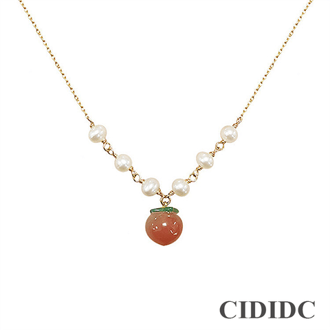 Cute Peach Pretty Elegant Necklace