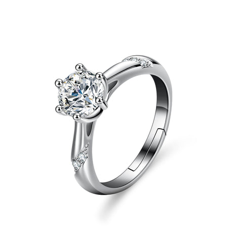 Gorgeous Adjustable 18K Moissanite Ring (Six-claw Style)