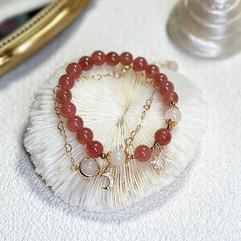 Cute Starwberry Quartz Bracelet