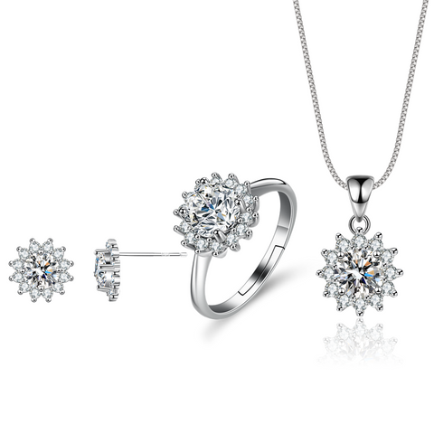 Gorgeous Elegant 18K Moissanite Set (Sunflower)