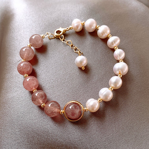 Cute Pearl and Strawberry Quartz
