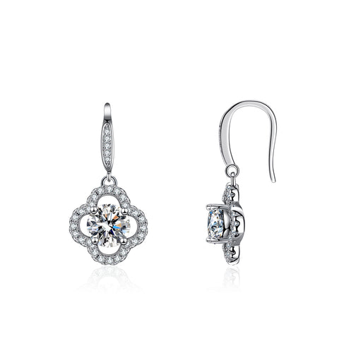 Gorgeous Adjustable 18K Moissanite Earring (Clover Style)