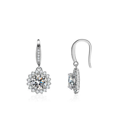 Gorgeous Adjustable 18K Moissanite Earring (Sunflower Style)