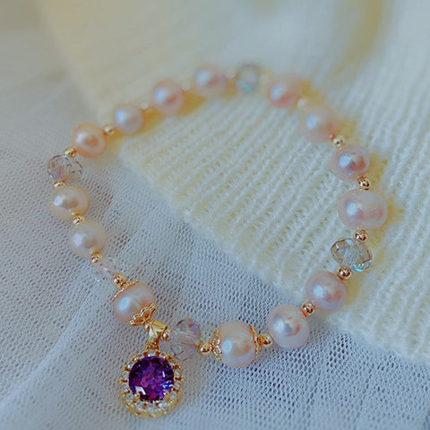 Gorgeous Bracelet with Purple Charm