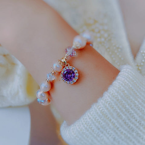 Gorgeous Bracelet with Purple Charm