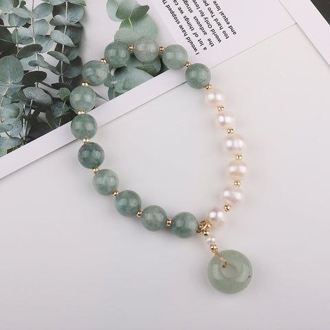 Gorgeous Half Jade Half Pearl Bracelet