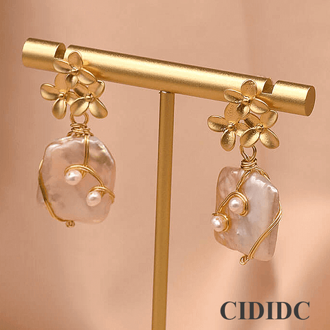Square Bqroque Flower Elegant Earrings
