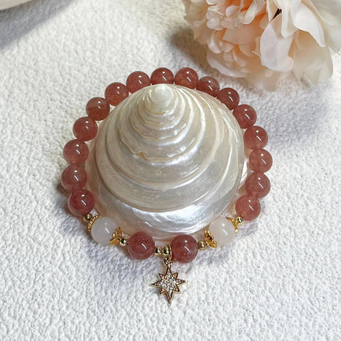 Cute Starwberry Quartz Bracelet