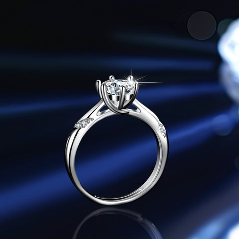 Gorgeous Adjustable 18K Moissanite Ring (Six-claw Style)