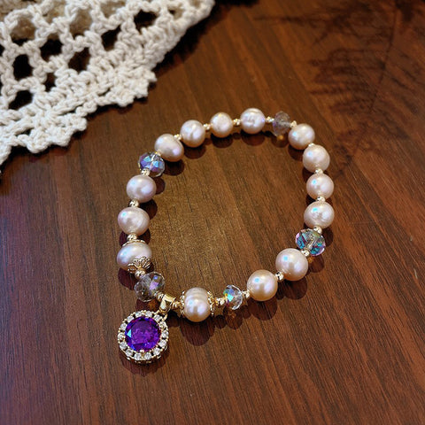 Gorgeous Bracelet with Purple Charm