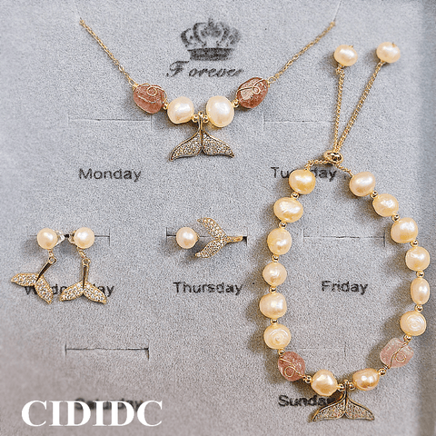 Mermaid Pearl Jewelry Set (4 pieces)