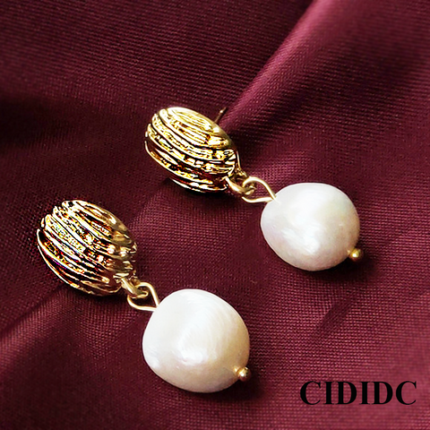 Unique White Pearl Earrings