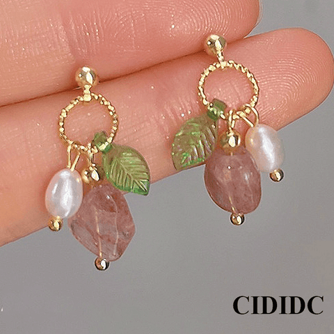 Pink Cute Pearl Earrings