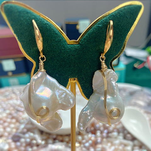 Baroque Bright Pearl Earrings