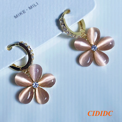 Pink Flower Earrings