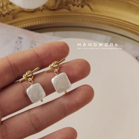 White Baroque Earrings