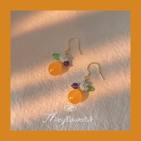 Orange Pearl Earrings