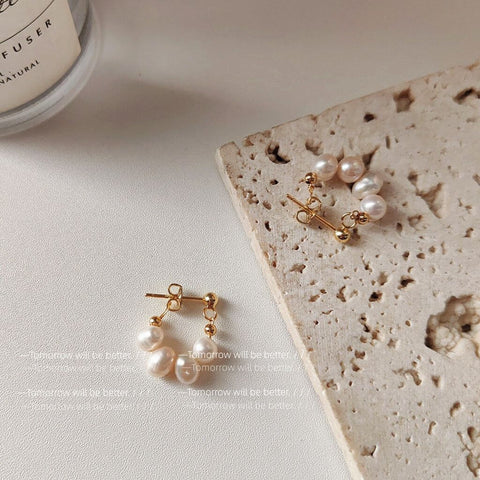 White Pearl Elegant Earrings
