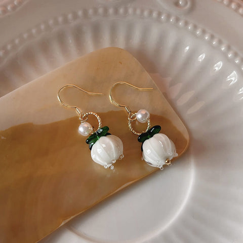 White Flower Earring