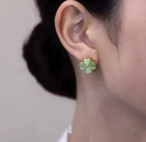 Green Rotatable Earrings