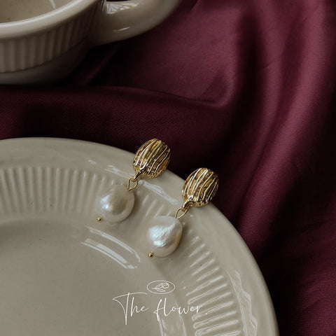 Unique White Pearl Earrings