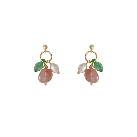 Pink Cute Pearl Earrings